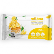 Влажные антибактериальные салфетки Milana Лимонный десерт (20шт)