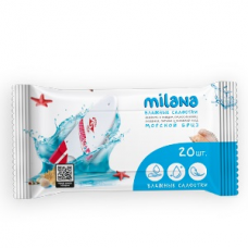 Влажные антибактериальные салфетки Milana Морской бриз (20шт)