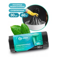 Мешок для мусора ПНД в рулоне 60л. 65*55 8мкр. (черный) (рул 30шт)