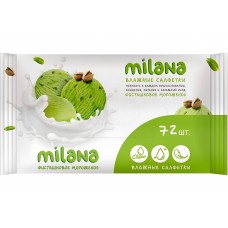 Влажные антибактериальные салфетки Milana Фисташковое мороженое (72шт)