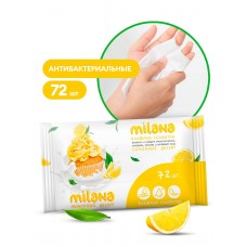Влажные антибактериальные салфетки Milana Лимонный десерт (72шт)