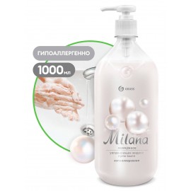 Увлажняющее жидкое крем-мыло"Milana" жемчужное с дозатором (флакон 1000мл)