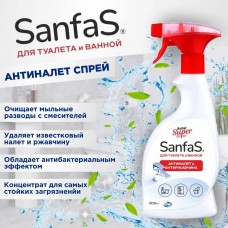 SUPER SANFAS spray АНТИНАЛЕТ 500 мл для ухода за туалетом и ванной комнатой